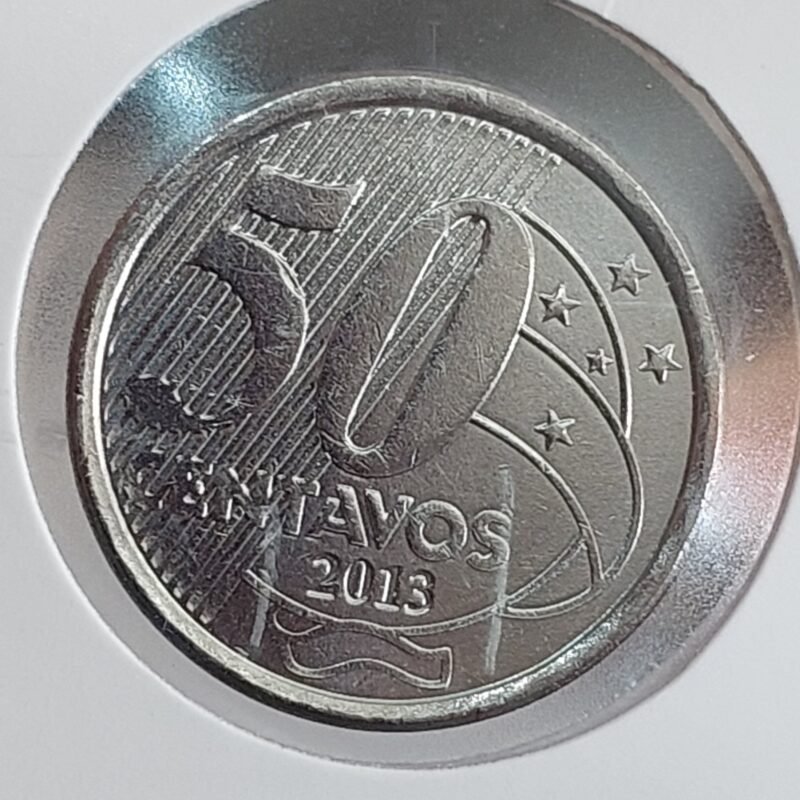 Moeda de 50 Centavos do Brasil Ano 2013 - FLOR DE CUNHO