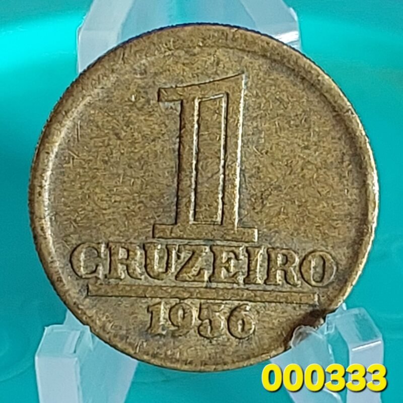 Moeda de 1 Cruzeiro do Brasil Ano 1956 - Armas da República - Módulo Menor