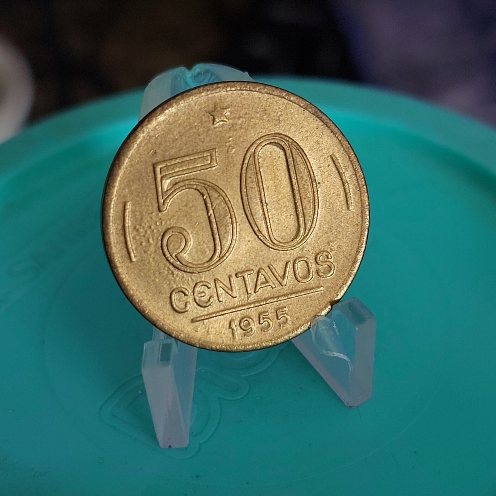 Moeda de 50 Centavos do Brasil Ano 1955 - Eurico Gaspar Dutra - Imagem 7