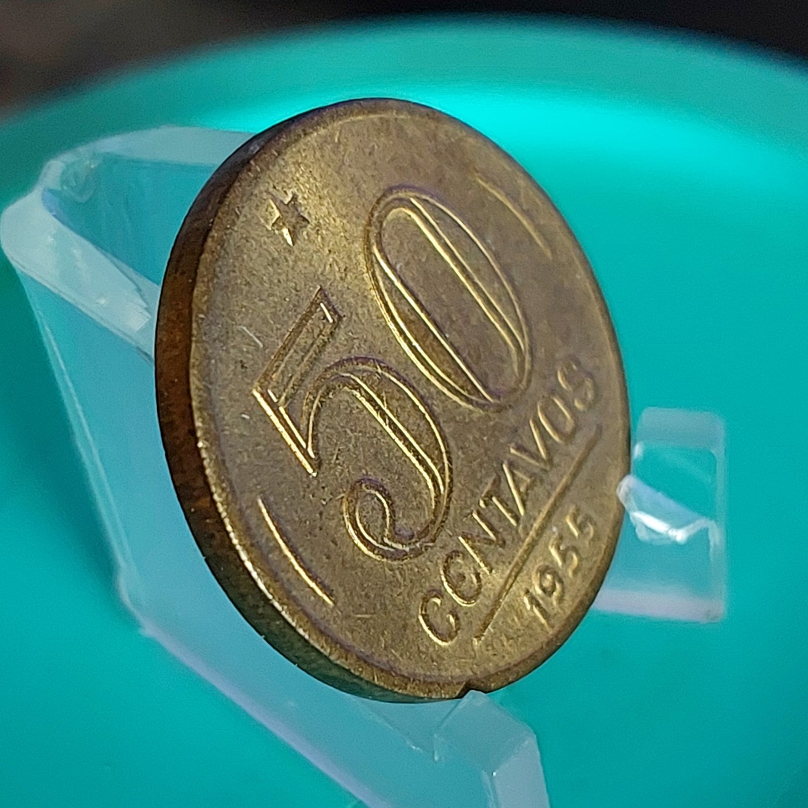 Moeda de 50 Centavos do Brasil Ano 1955 - Eurico Gaspar Dutra - Imagem 6