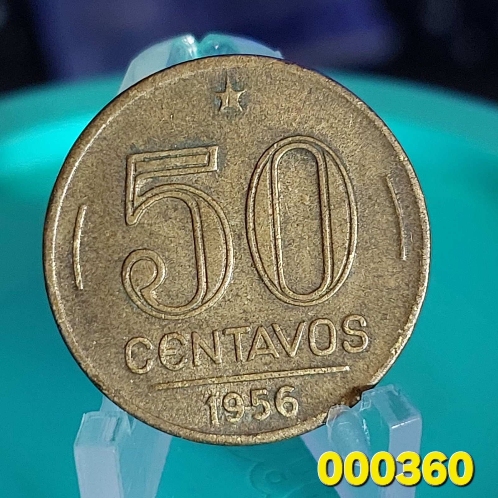 Moeda de 50 Centavos do Brasil Ano 1956 - Eurico Gaspar Dutra