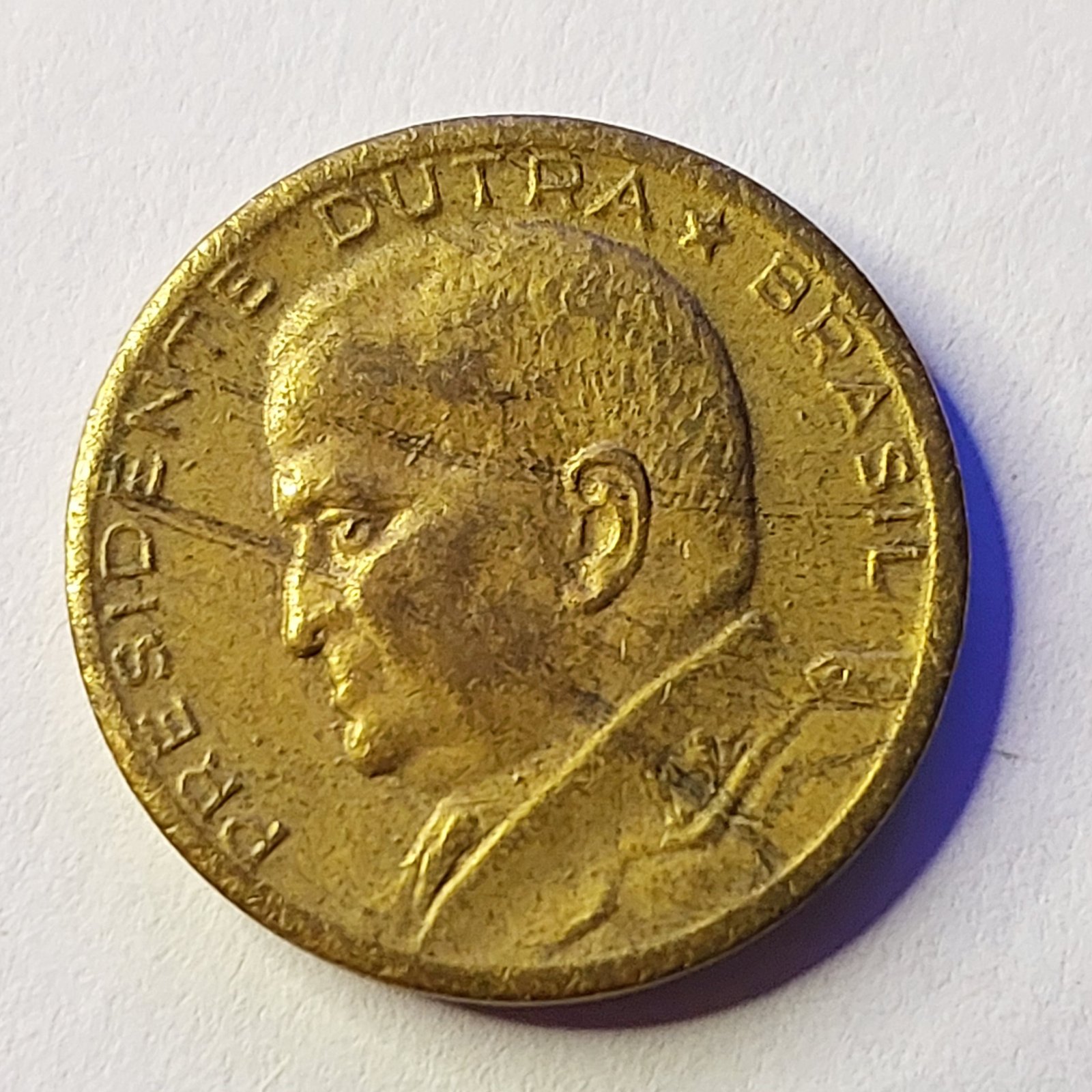 Moeda de 50 Centavos do Brasil Ano 1953 - Eurico Gaspar Dutra - Imagem 4