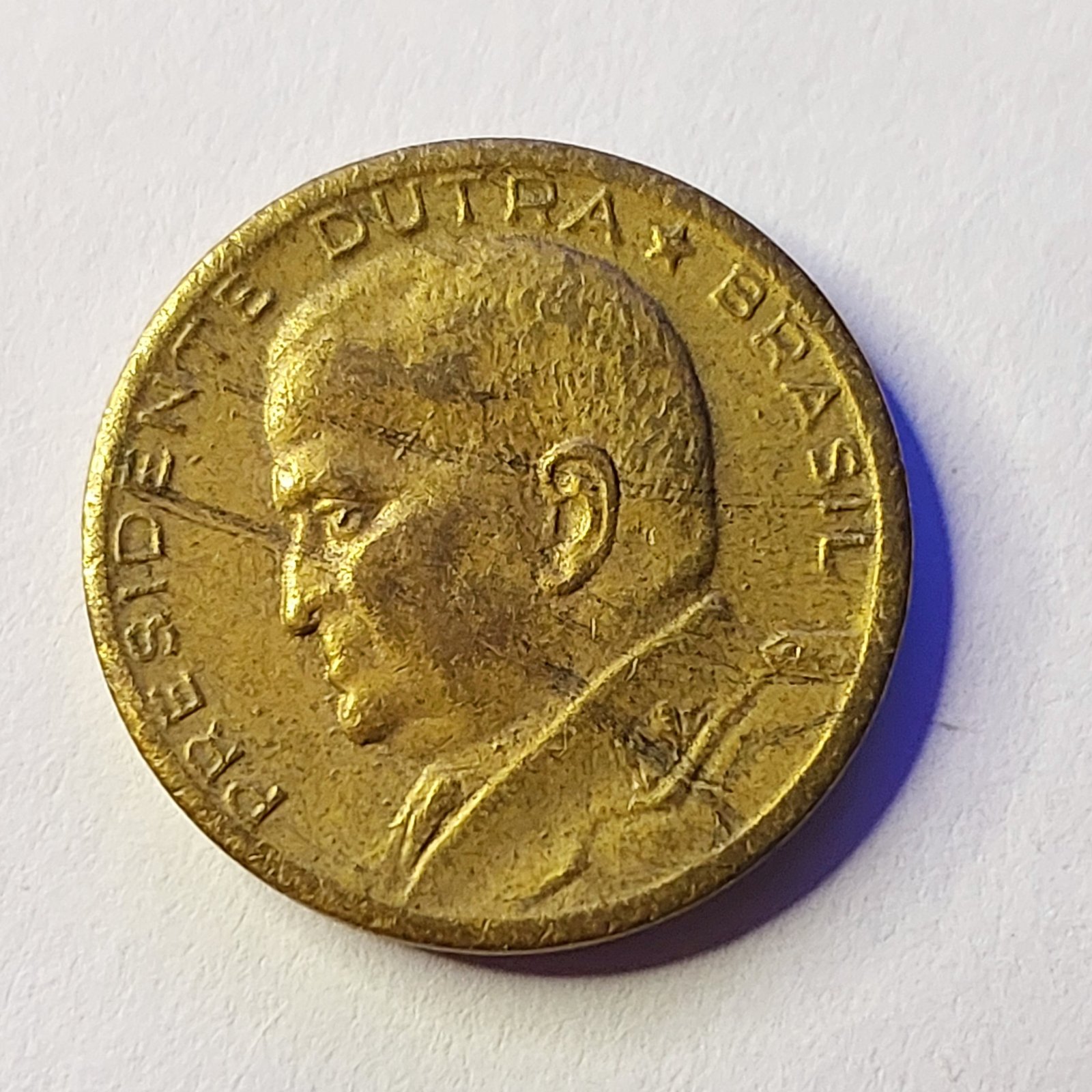 Moeda de 50 Centavos do Brasil Ano 1953 - Eurico Gaspar Dutra - Imagem 6