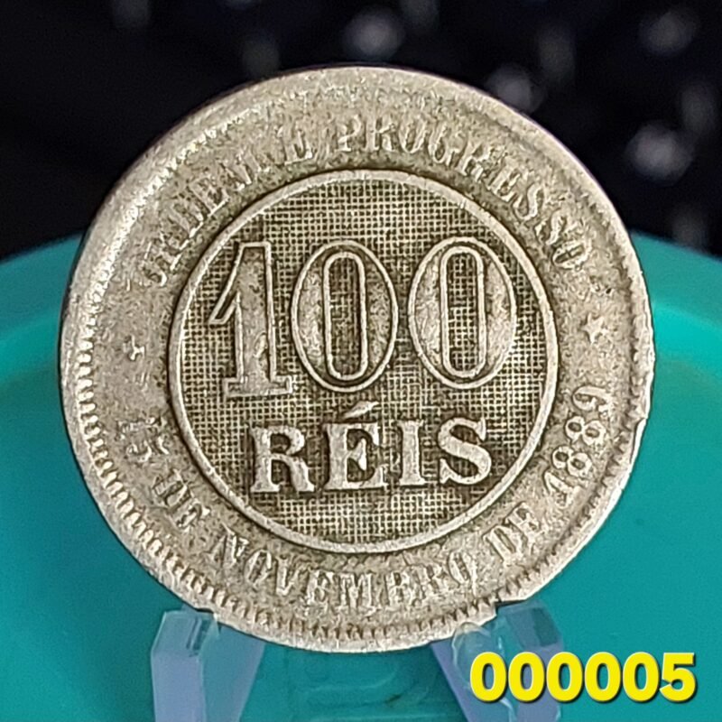 Moeda de 100 Réis do Brasil Ano 1898 - Réis da República