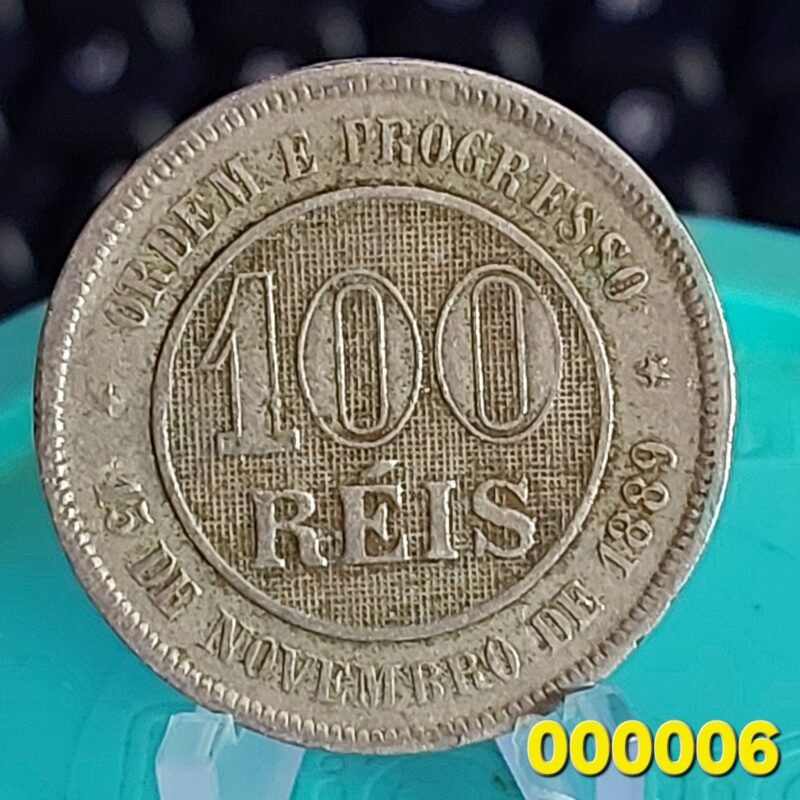 Moeda de 100 Réis do Brasil Ano 1894 - Réis da República