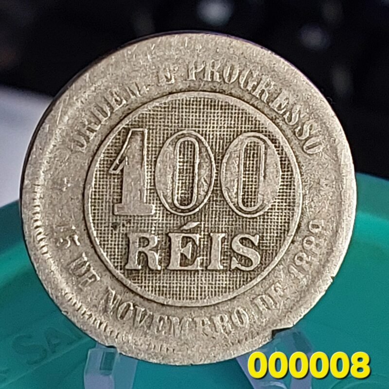 Moeda de 100 Réis do Brasil Ano 1899 - Réis da República