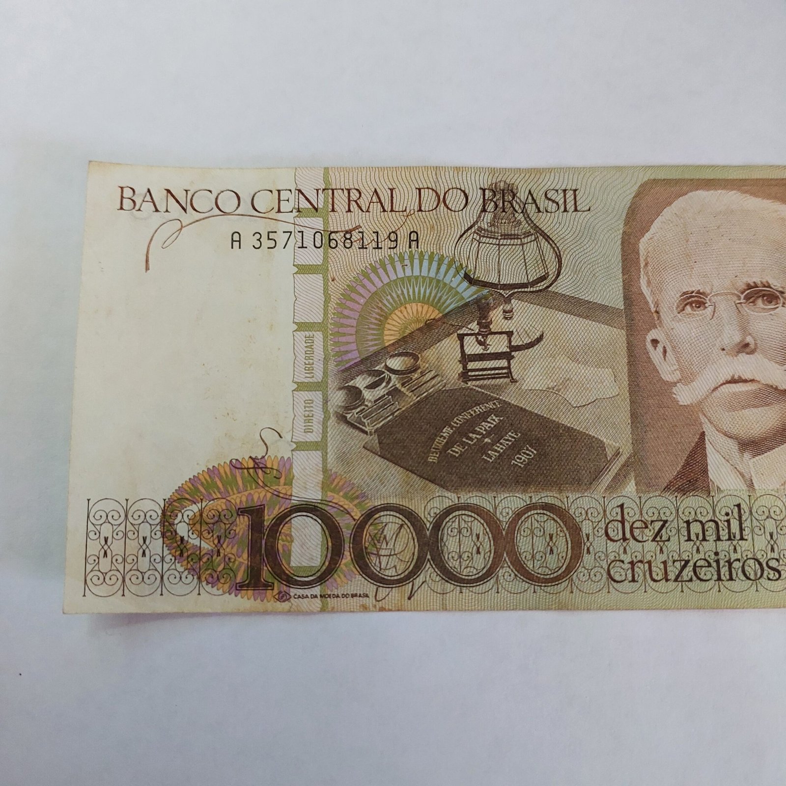 Cédula de 10.000 Cruzeiros (Cr$ 10.000) - Ano 1984 - Rui Barbosa - Imagem 3