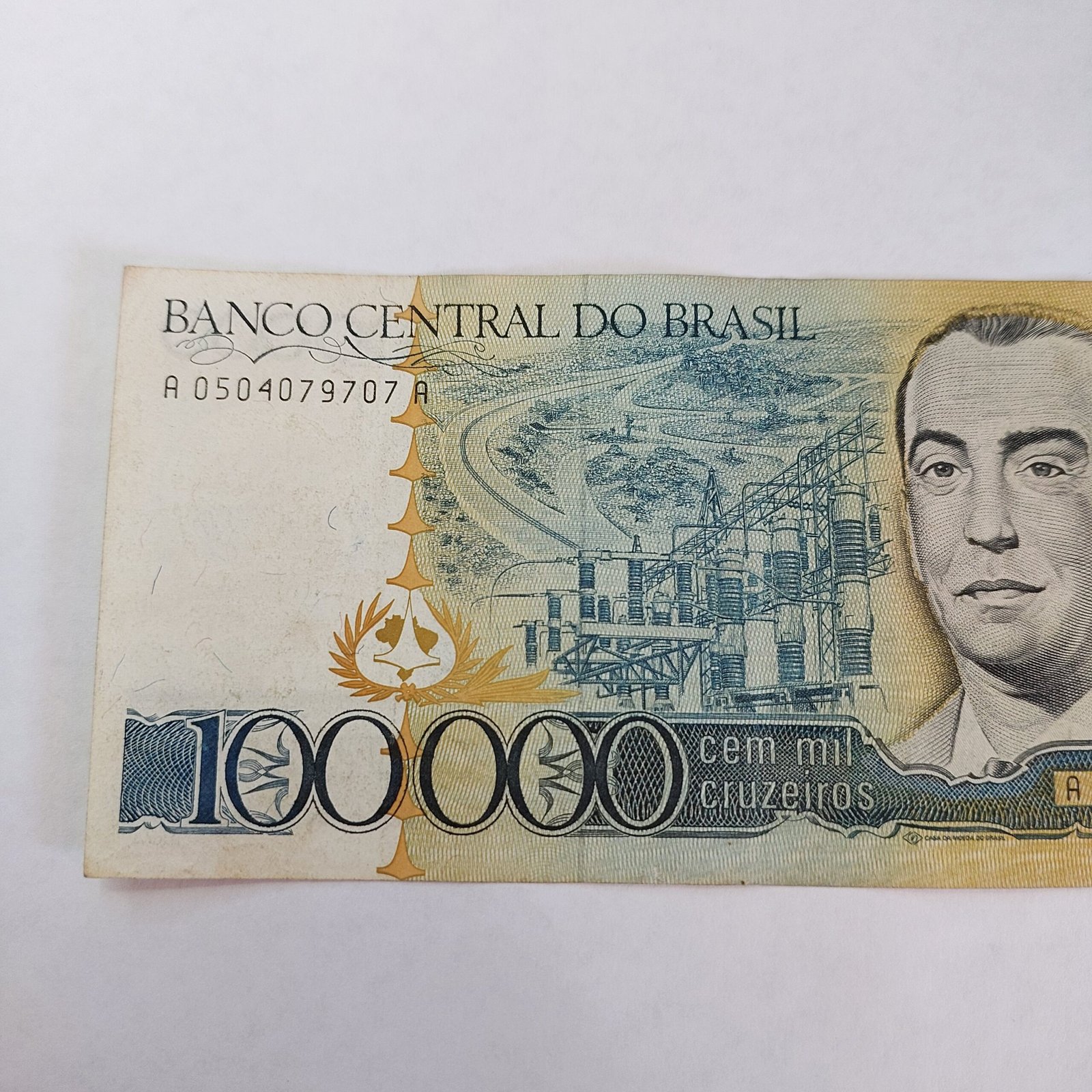 Cédula de 100.000 Cruzeiros Ano 1985 - Juscelino Kubitschek - Imagem 3