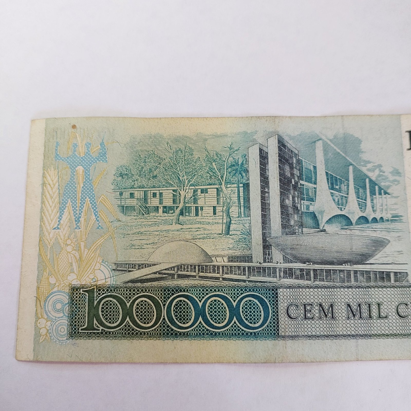Cédula de 100.000 Cruzeiros Ano 1985 - Juscelino Kubitschek - Imagem 5