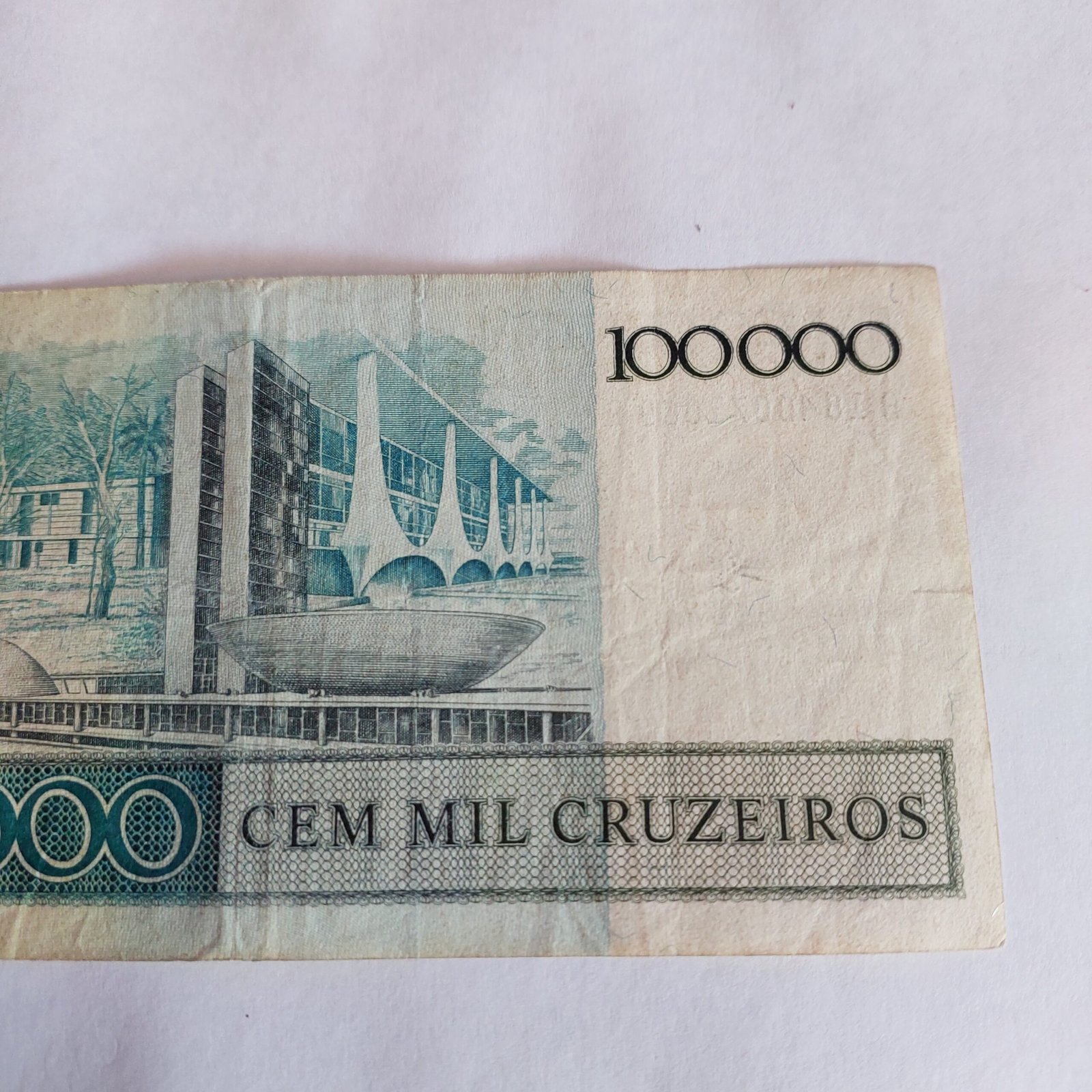 Cédula de 100.000 Cruzeiros Ano 1985 - Juscelino Kubitschek - Imagem 4