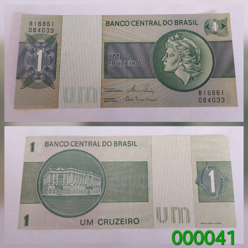 Cédula 1 Cruzeiro Cr$ 1 Ano 1980 - Efígie da República