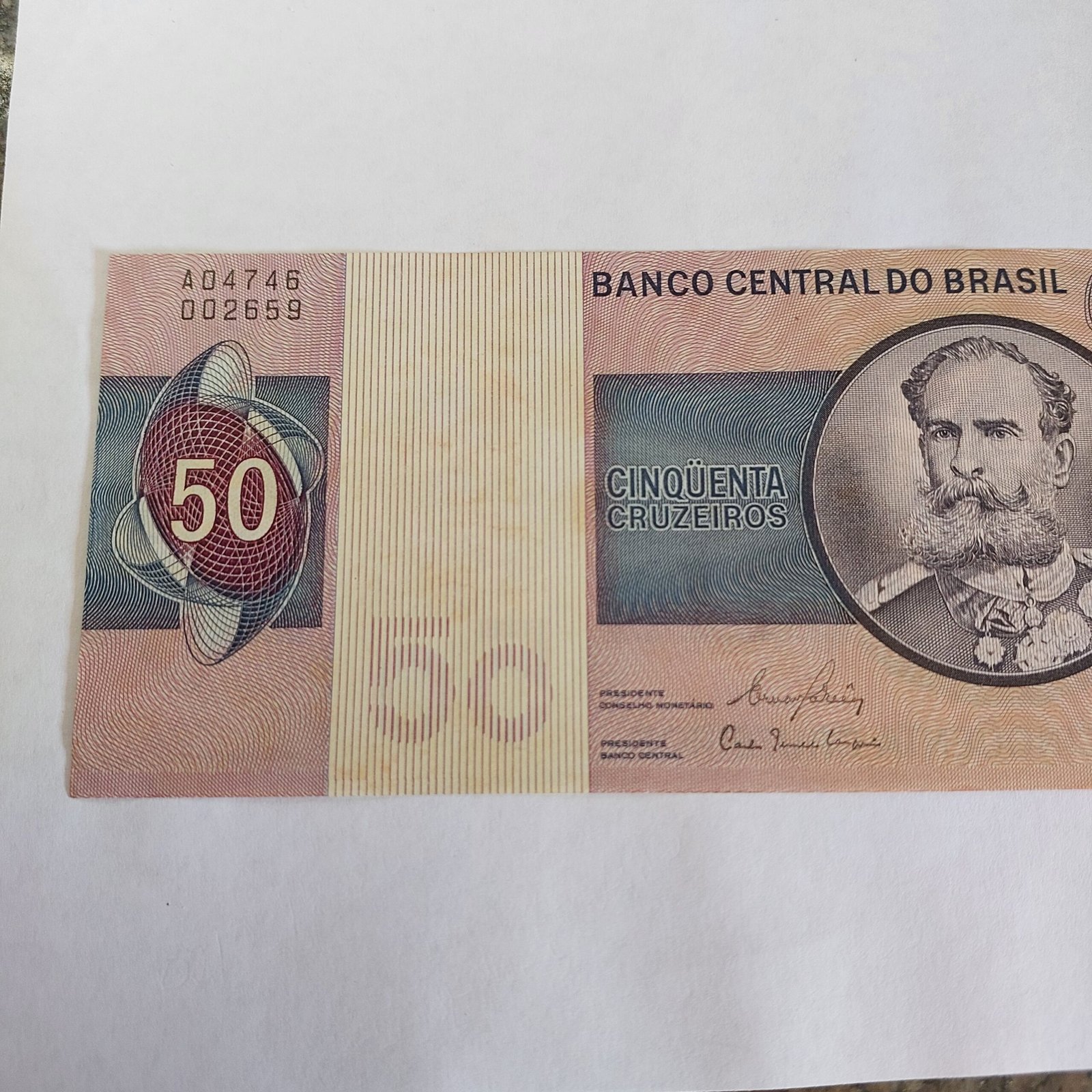 Cédula 50 Cruzeiros Cr$ 50 Ano 1980 - Marechal Deodoro da Fonseca - Imagem 3