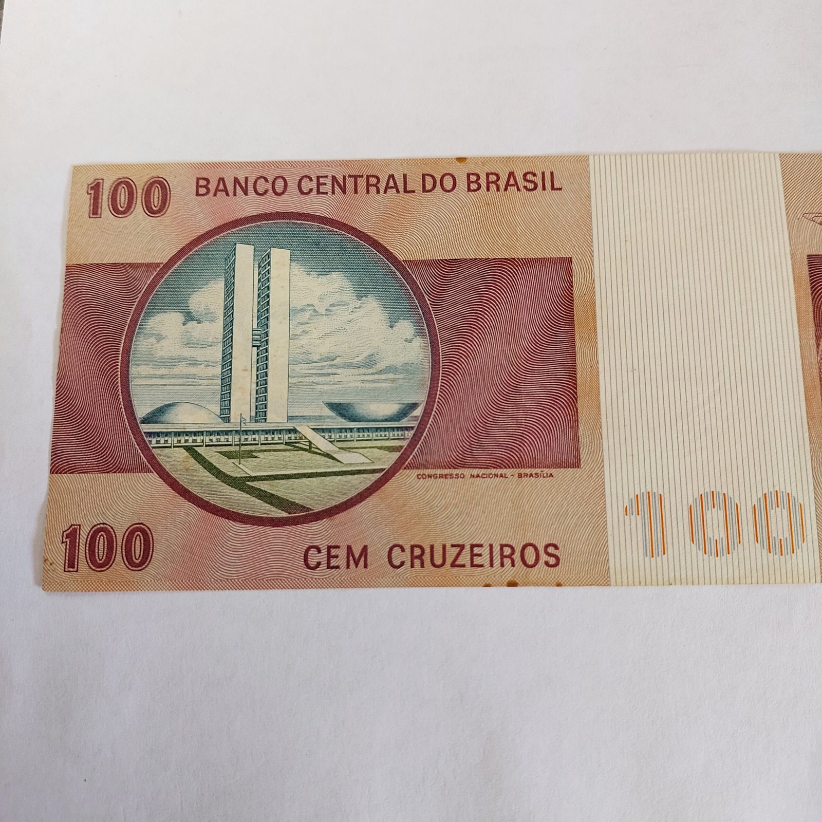 Cédula 100 Cruzeiros Cr$ 100 Ano 1974 - Floriano Peixoto - Imagem 5