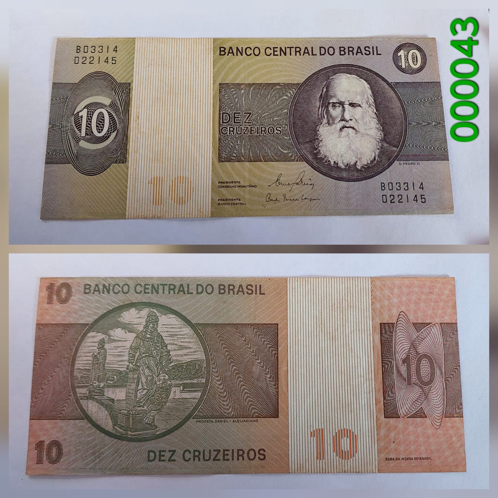 Cédula 10 Cruzeiros Cr$ 10 Ano 1980 - Dom Pedro II