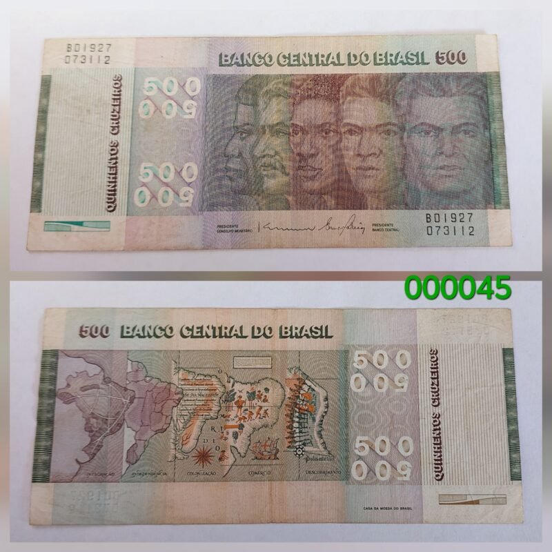 Cédula 500 Cruzeiros Cr$ 500 Ano 1979 - Raças da Formação do Povo Brasileiro - Comemorativa