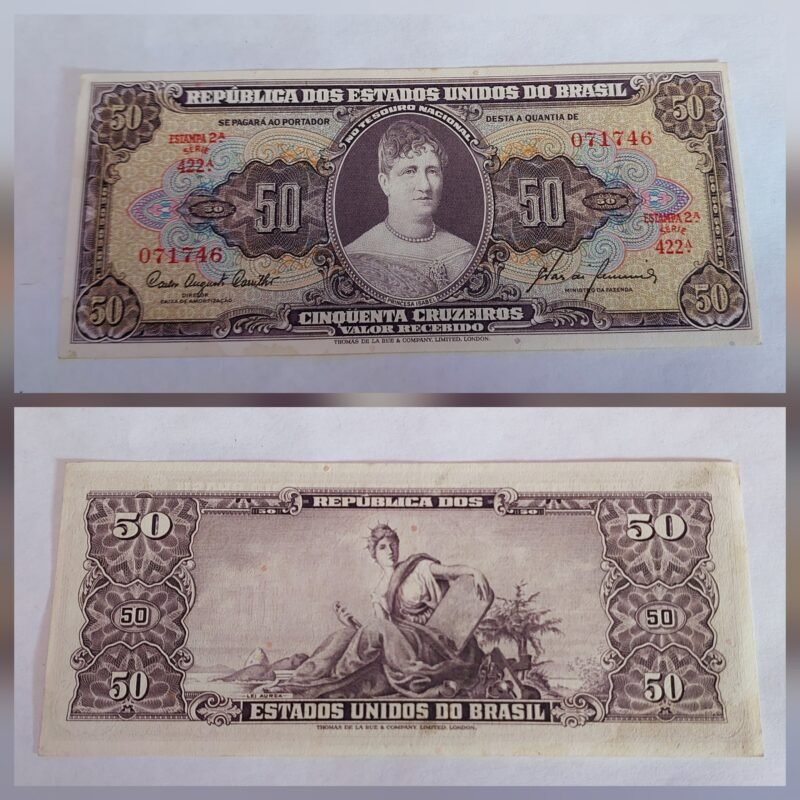Cédula 50 Cruzeiros (Cr$50) –  Princesa Isabel – 2ª Estampa