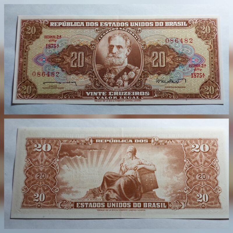 Cédula 20 Cruzeiros (Cr$20) –  Marechal Deodoro da Fonseca - 2ª Estampa